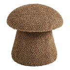 Tabouret pouf bouclé brun forme champignon cosy Ø45 cm