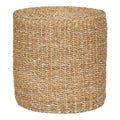 Pouf en jonc de mer tressé forme cylindrique naturel – Ø40 cm