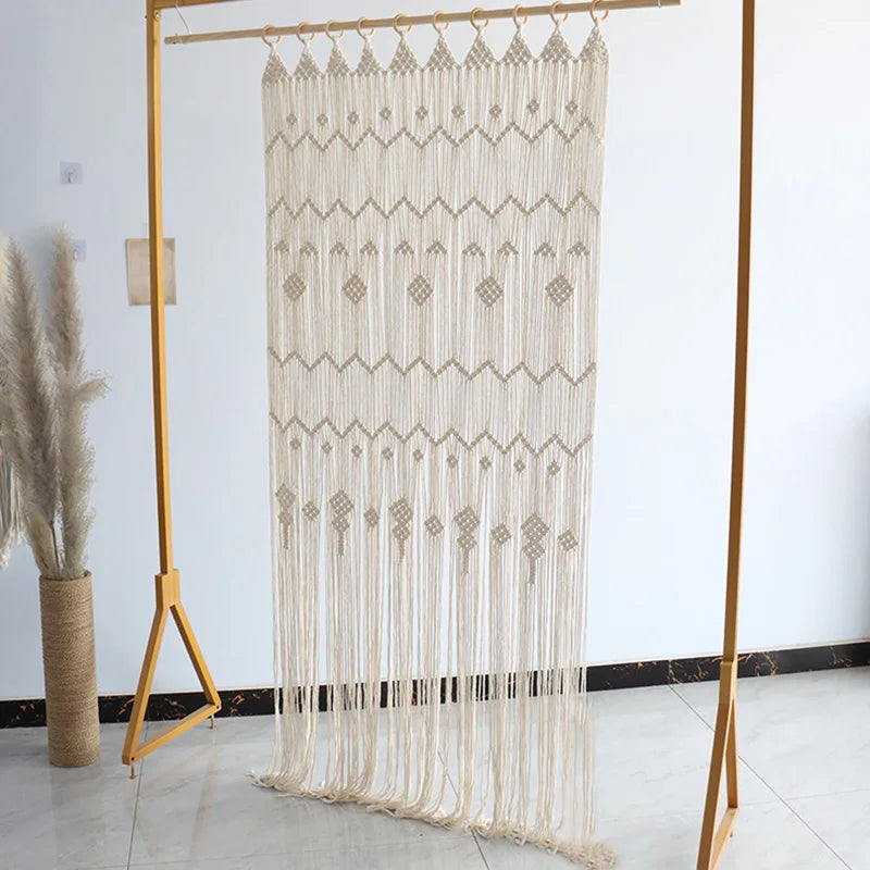 Rideau bohème macramé