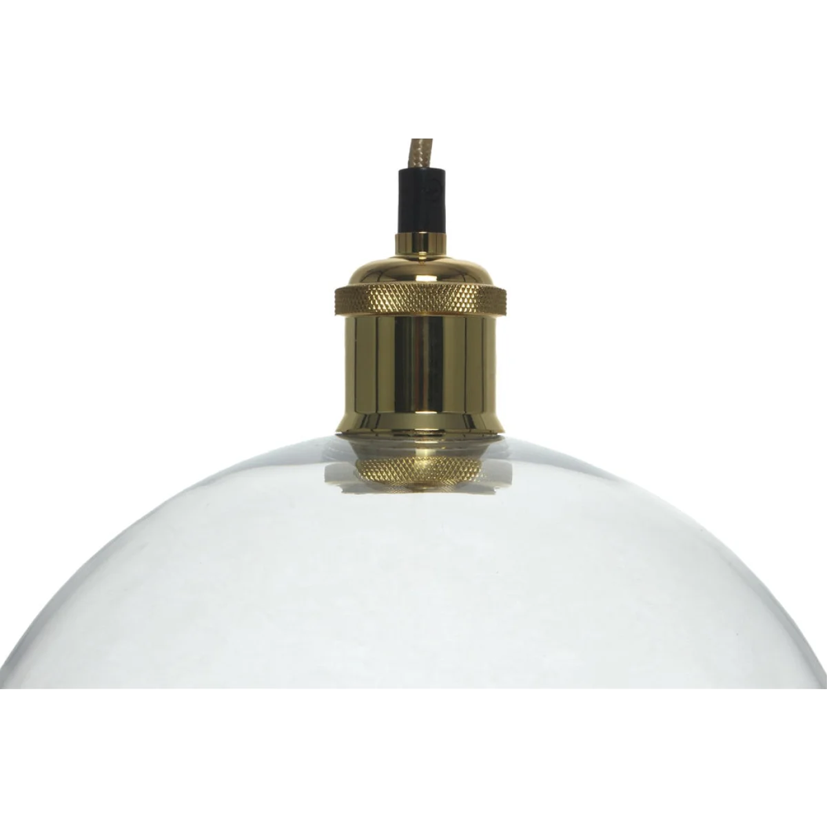 Suspension en verre clair avec douille en laiton pour la lampe Hängelampe Natalie 100 Klar