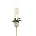 Support de plante en macramé en coton naturel avec franges pour suspension de plante