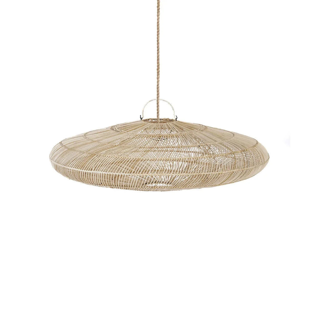 Suspension en rotin macaron naturel 110 cm artisanale