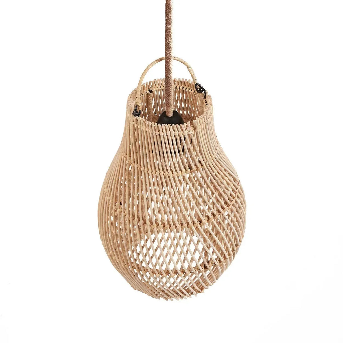 Suspension en rotin naturel tressé forme ovale – Ø20 cm