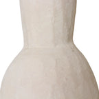 Vase céramique crème texturé en forme sablier blanc cassé 15x21 cm