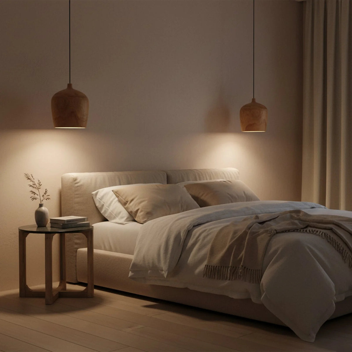 Lit naturel en teck forme bouteille Ø25x28 cm