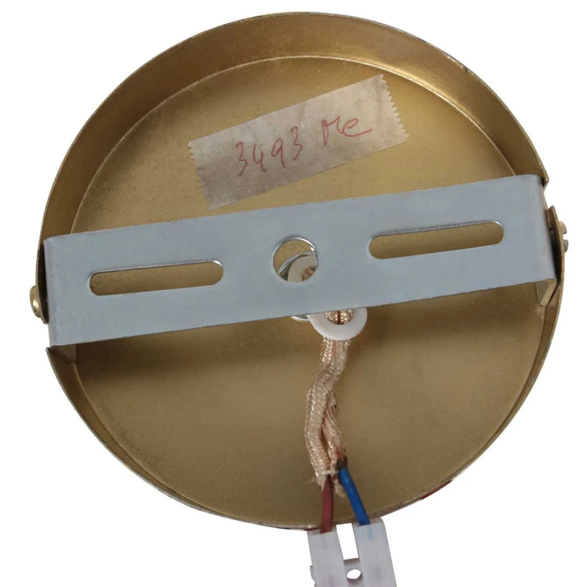 Rose de plafond en laiton doré avec support, wiring pour suspension en verre taillé