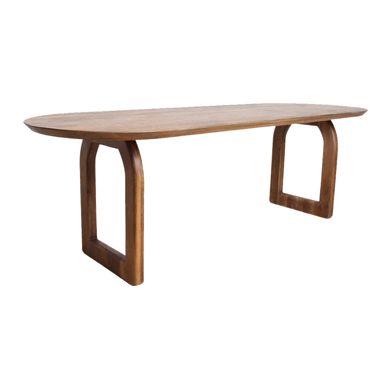Table à manger en bois de manguier brun pieds ouverts – 240x90 cm