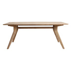 Table à manger en teck recyclé pieds compas bois clair 240x100 cm