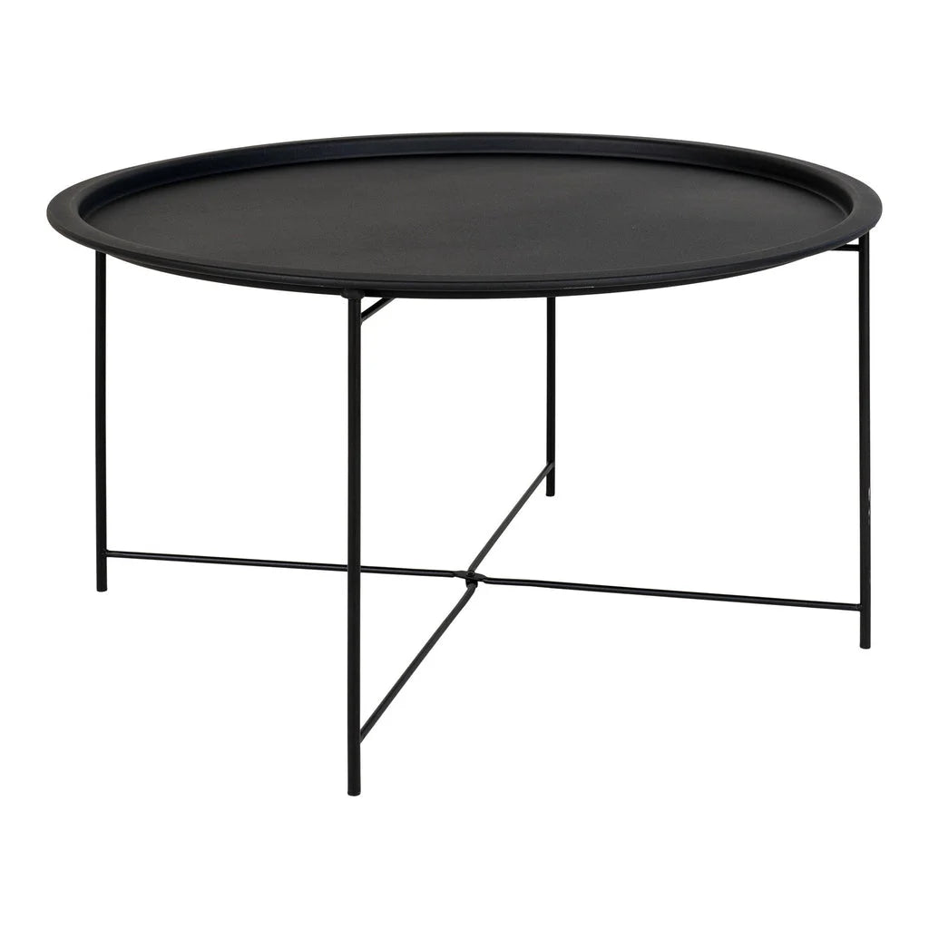 Table basse ronde en acier noir Ø75 cm