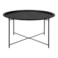 Table basse ronde en acier noir Ø75 cm