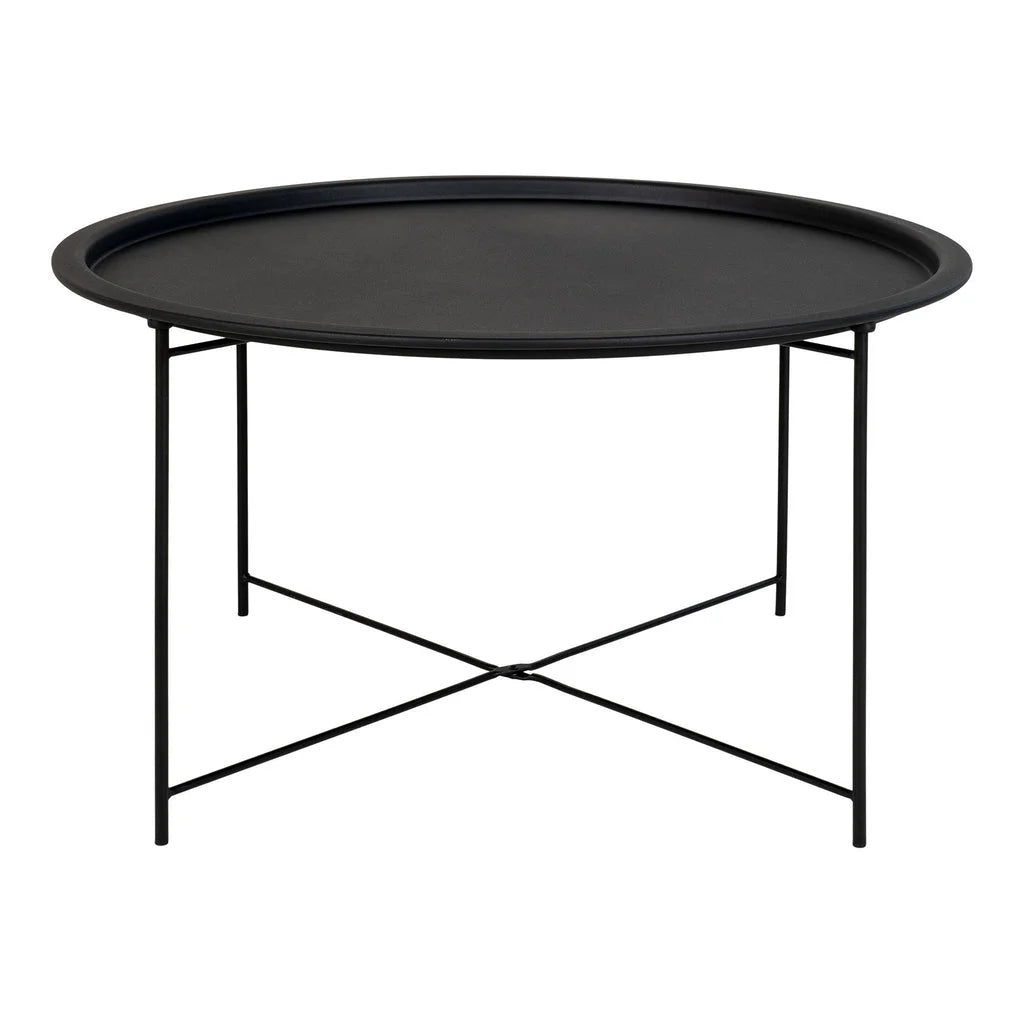 Table basse ronde en acier noir Ø75 cm