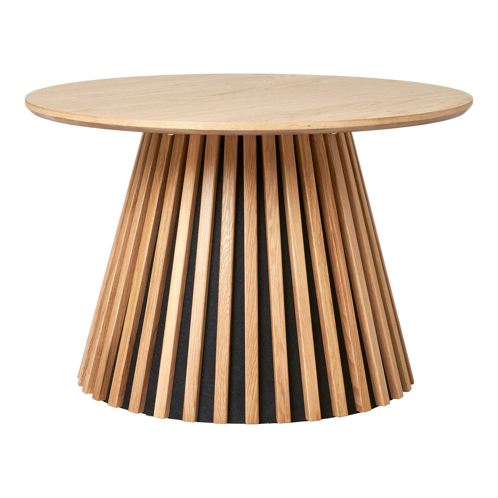 Table basse ronde en chêne plaqué naturel pour salon – Ø70 cm