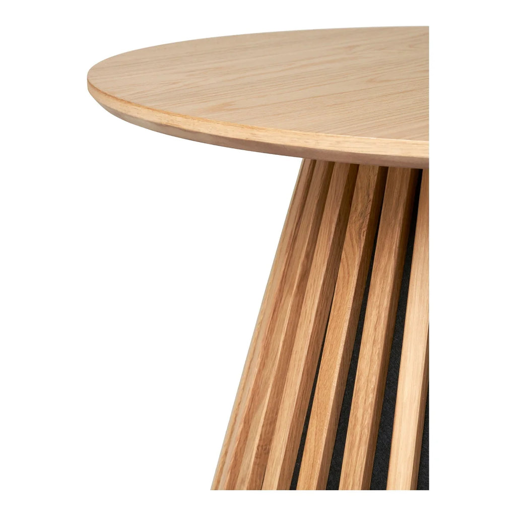 Table basse ronde en chêne plaqué naturel Ø70 cm pour salon