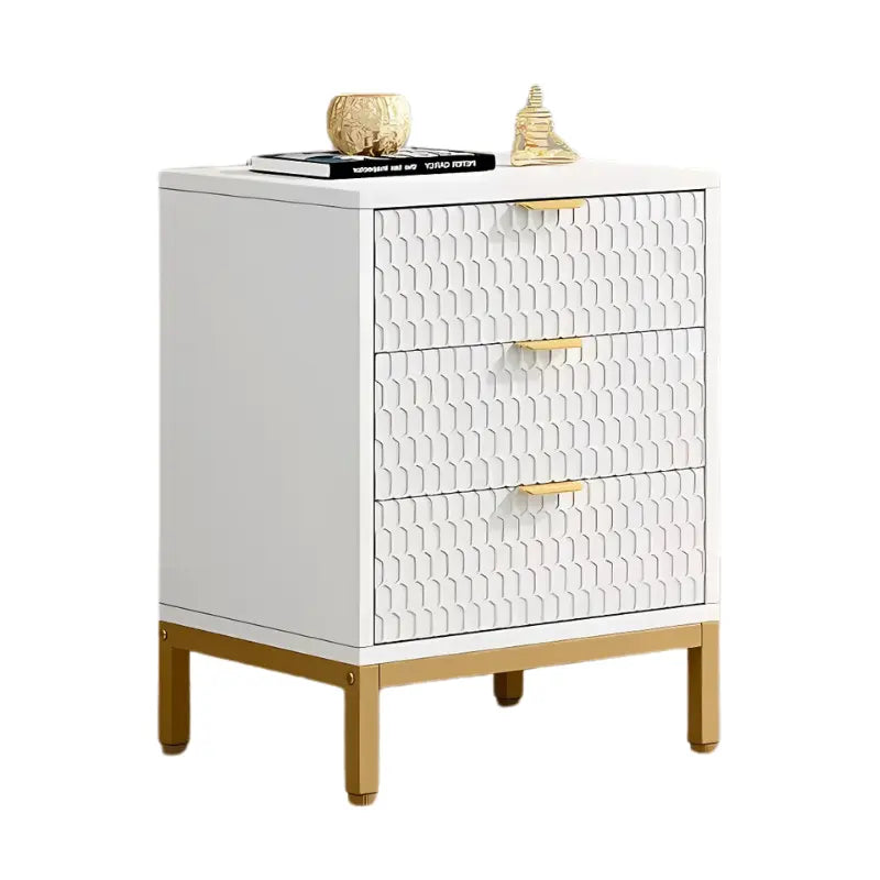 Table de chevet blanche 3 tiroirs