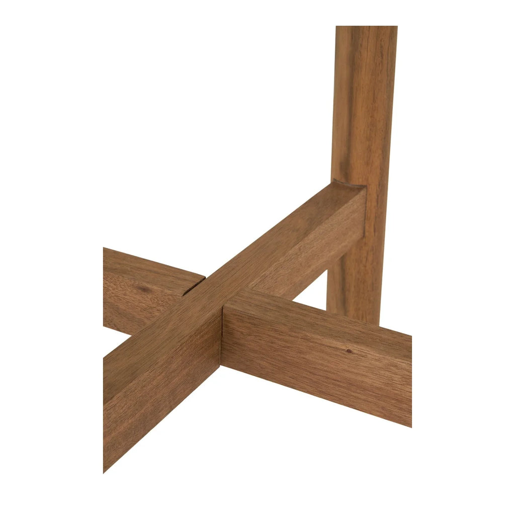 Pied de table en acajou clair à renforts croisés