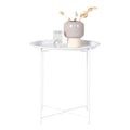 Table d’appoint en acier blanc Ø47 cm ronde