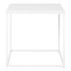 Table d’appoint blanche minimaliste en acier et mélaminé 45x45 cm
