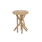 Table d’appoint en bois sculpté – Pieds entrelacés – Ø60 cm