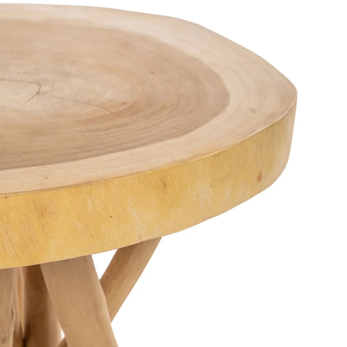 Table d’appoint en bois sculpté – Pieds entrelacés – Ø60 cm
