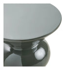 Tabouret en céramique noire laquée, forme sablier, Ø34 cm