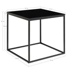 Table d’appoint noire en verre et métal 45x45 cm