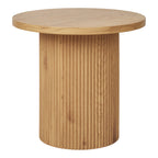Table d’appoint ronde en bois de chêne clair MDF naturel ø48x45 cm