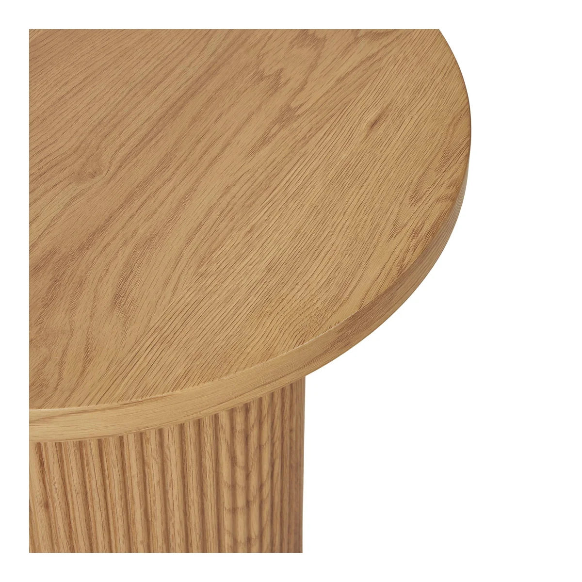 Table d’appoint ronde en MDF naturel, bois clair de chêne, ø48x45 cm