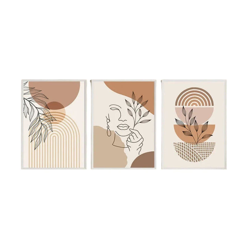 Tableau aux motifs abstraits et tons clairs
