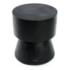 Tabouret en bois de suar noir 45 cm design épuré