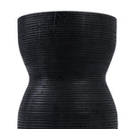 Tabouret en bois de suar noir silhouette sculptée – H45 cm