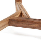 Tabouret rond en bois de teck recyclé finition brute – Ø37 cm