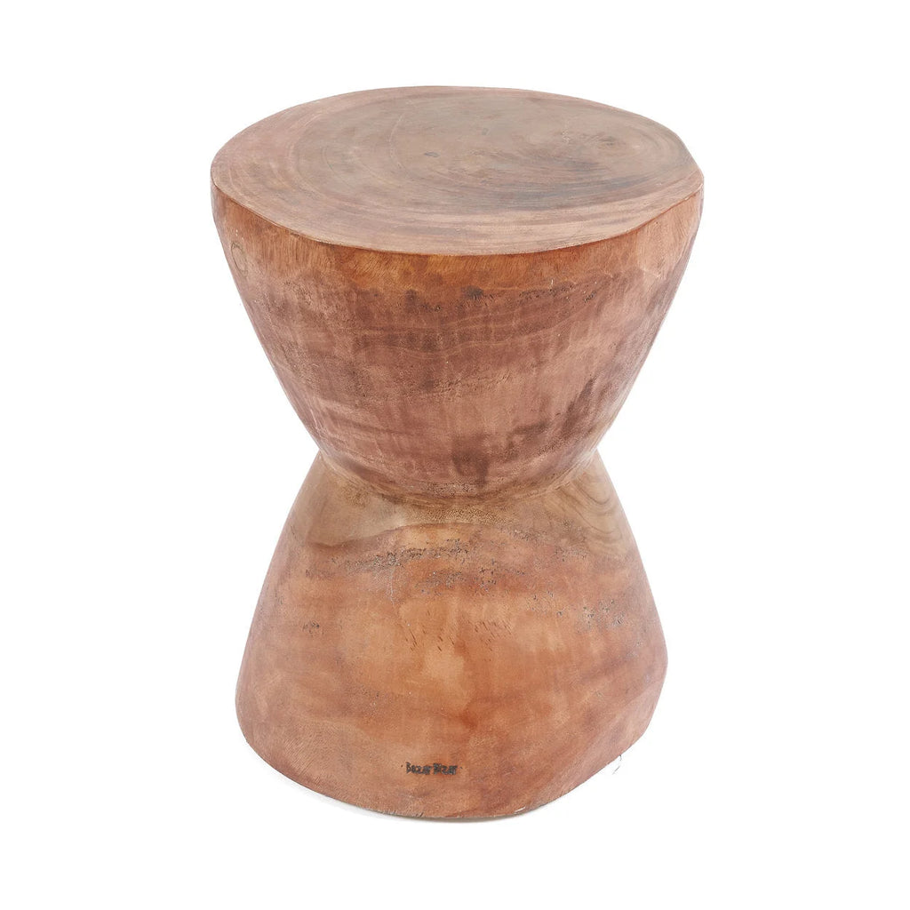 Tabouret ou table d’appoint en bois de suar naturel forme sablier – Ø40 cm