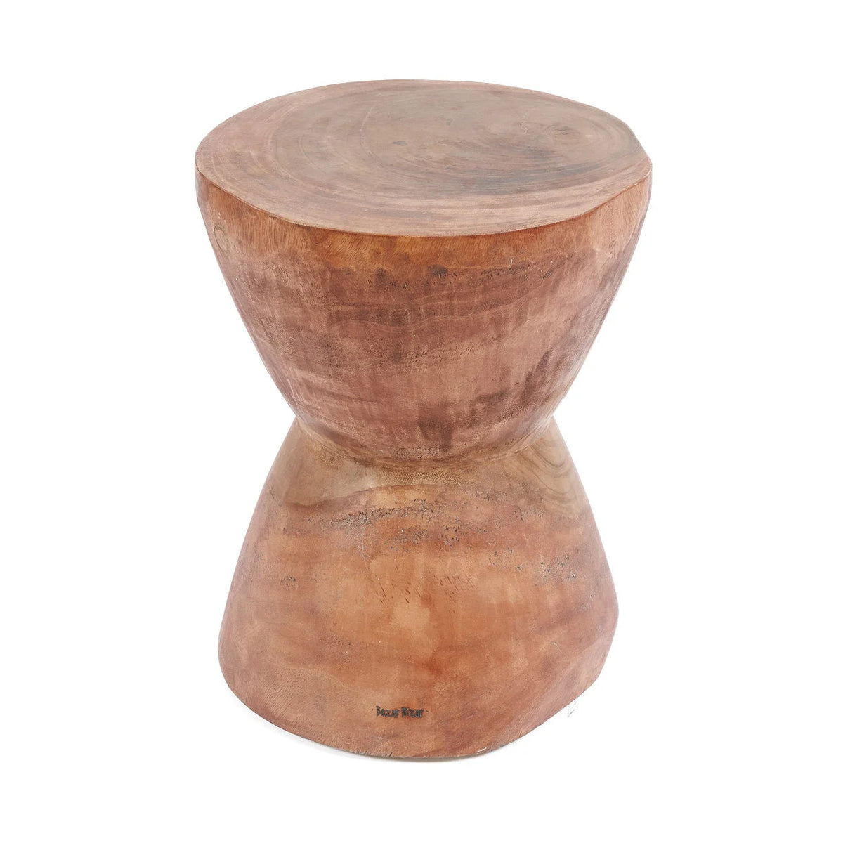 Tabouret ou table d’appoint en bois de suar naturel forme sablier – Ø40 cm