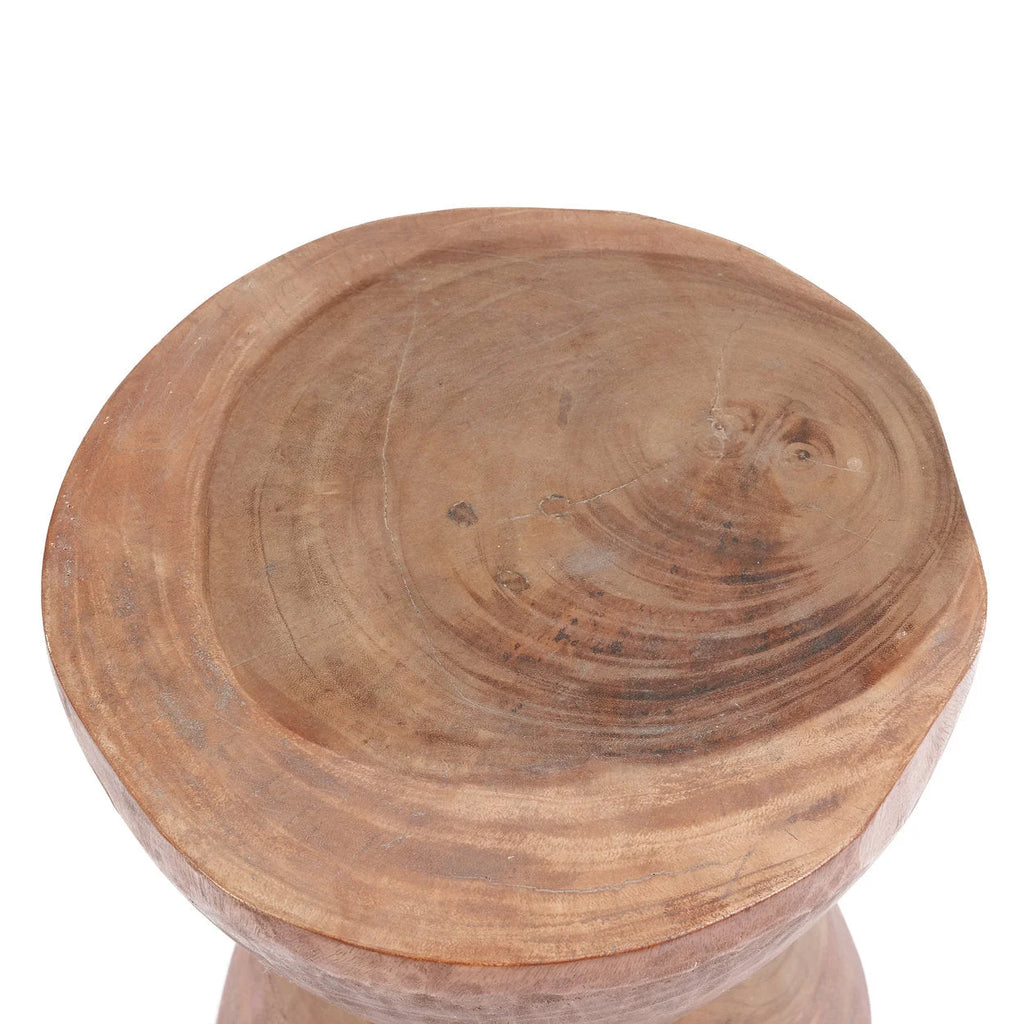 Tabouret ou table d’appoint en bois de suar naturel forme sablier – Ø40 cm