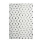 Tapis à motifs losanges blanc et gris en polyester doux 160x230 cm