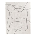 Tapis en coton noir et blanc imprimé 200x300 cm crème abstrait