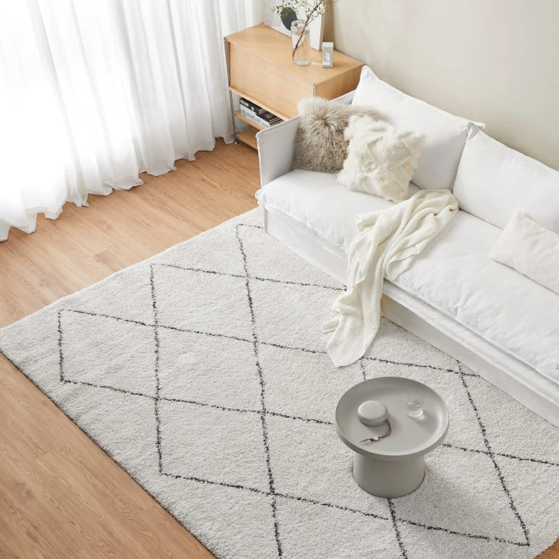 Tapis losanges noir et blanc