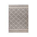 Tapis rectangulaire gris avec motif losange blanc et bordures rayées Rhombus 200