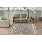 Canapé taupe clair Rhombus 200 Braun / Beige 120x170cm avec bras évasés et coussins