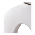 Vase en céramique blanc 28 cm minimaliste mat courbé