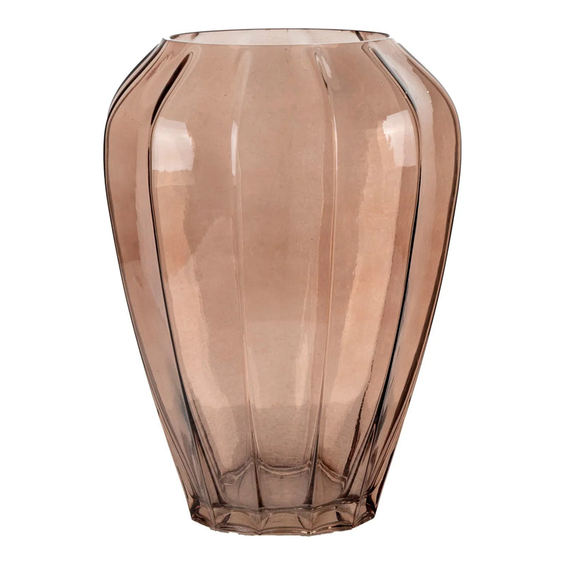 Vase en verre marron Ø22x29 cm décoratif