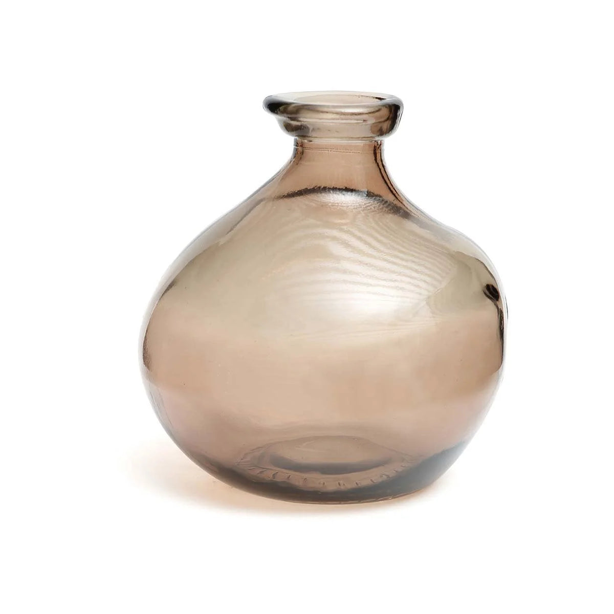 Vase en verre recyclé beige 18 cm forme organique