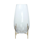Vase en verre clair avec support en métal doré pour Glasvase Saigon 300 Klar